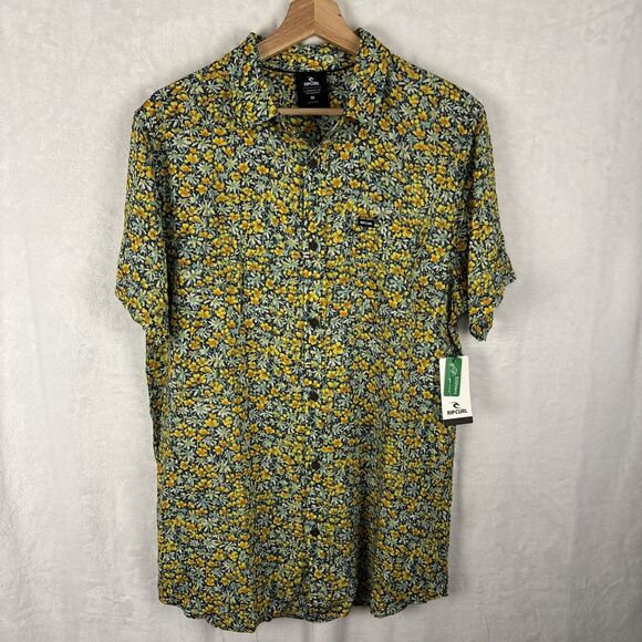 Rip Curl Fun Times Short Sleeve Shirt 100% Viscose AOP Floral Size Medium NWT - Picture 1 of 8